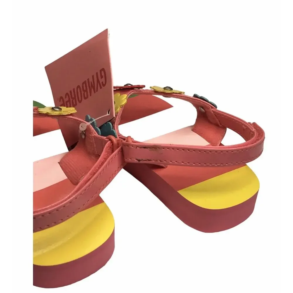 NWT Gymboree Swim Shop Size 5-6 5/6 Flower Flip Flops Sandals Girls